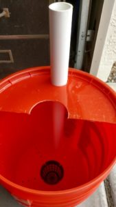 Raymond Jess Grow Buckets: bucket half lid installed